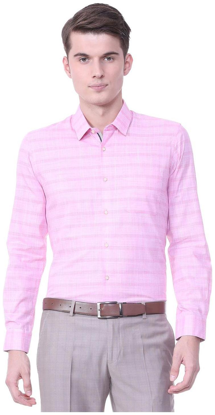 

Peter England Men Slim fit Formal Shirt - Pink
