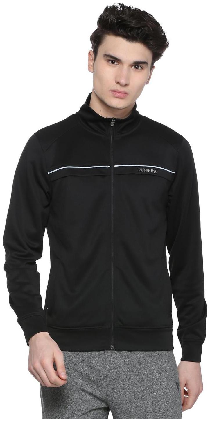 

Peter England Men Black Solid Bomber jacket