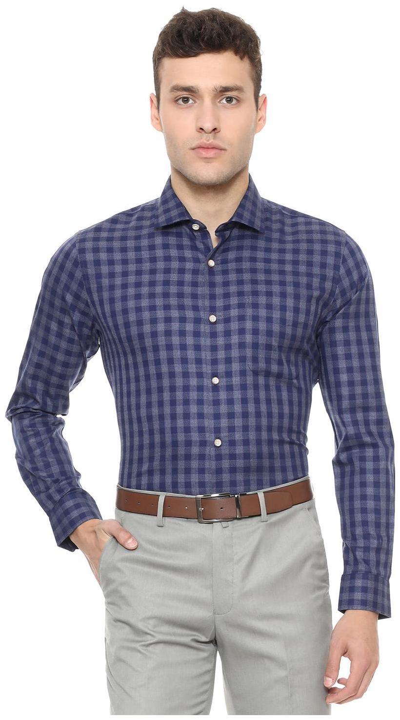 

Peter England Men Slim fit Formal Shirt - Blue