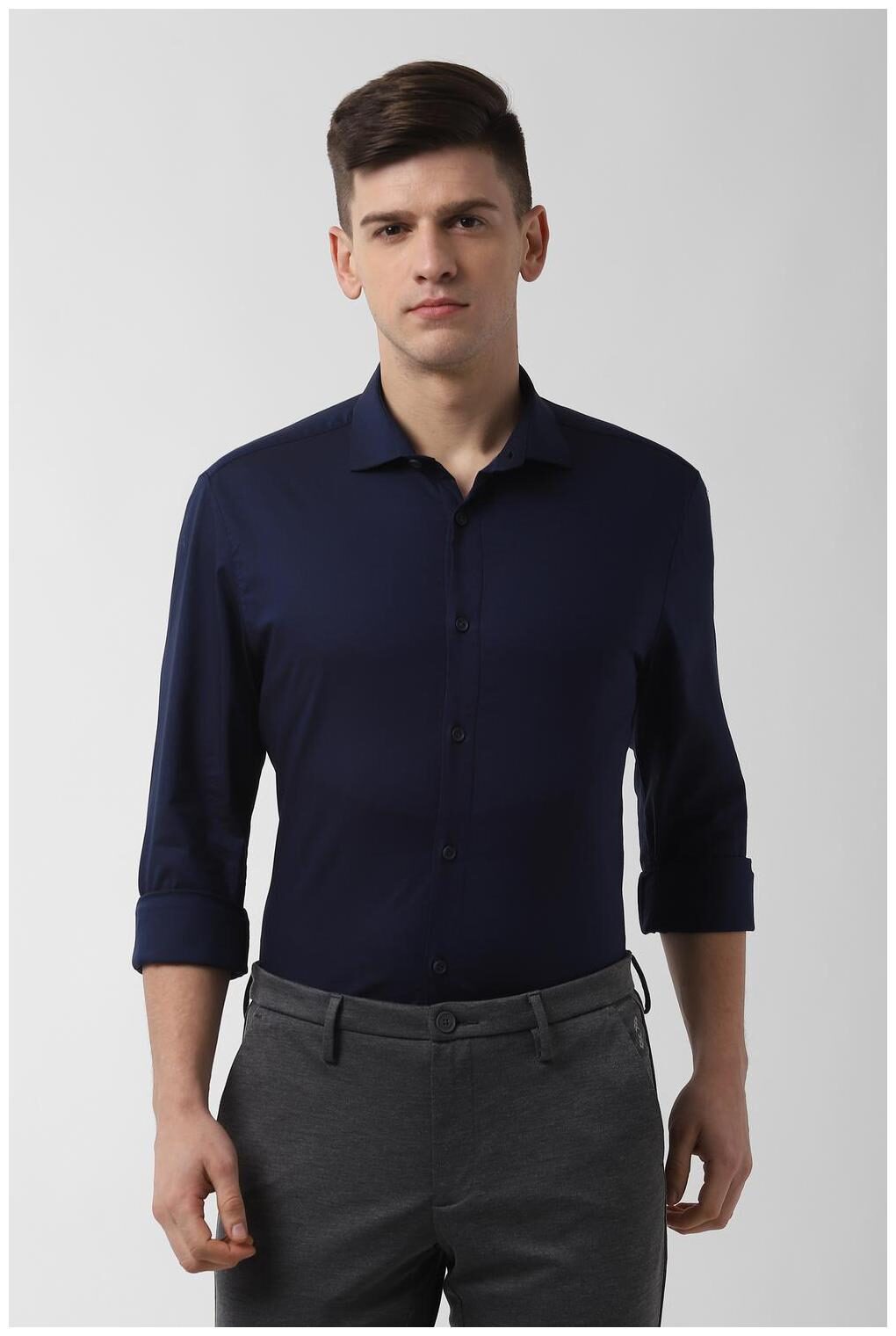 

Peter England Men Super slim fit Formal Shirt - Blue