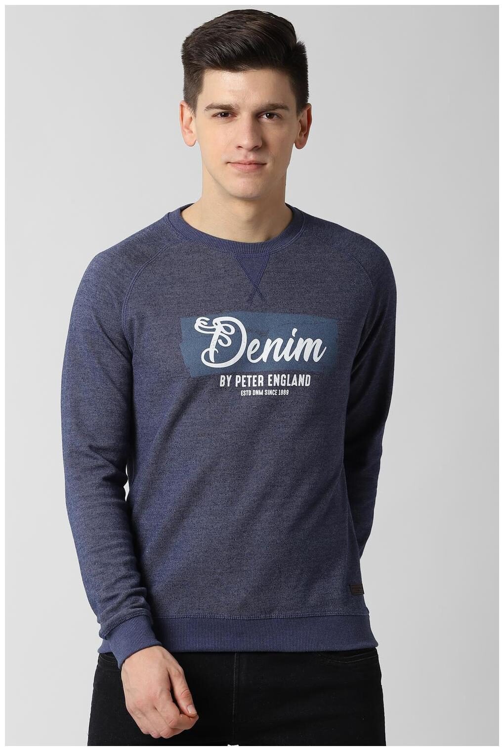 

Peter England Men Blue Round neck Sweatshirt