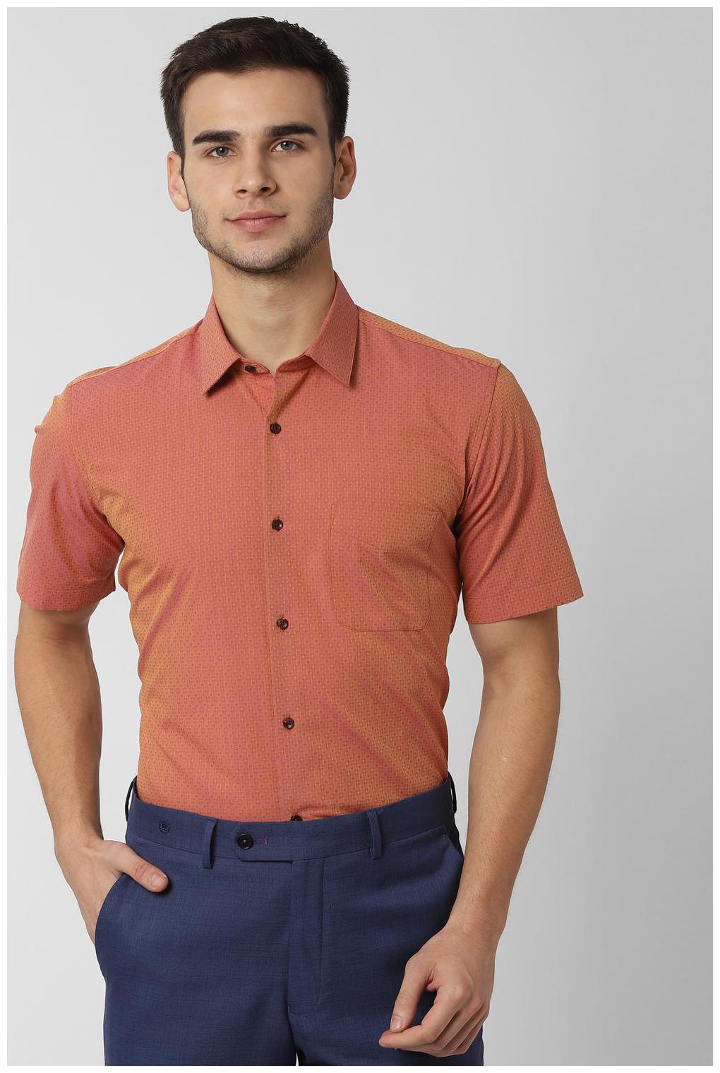 

Peter England Men Regular fit Formal Shirt - Orange