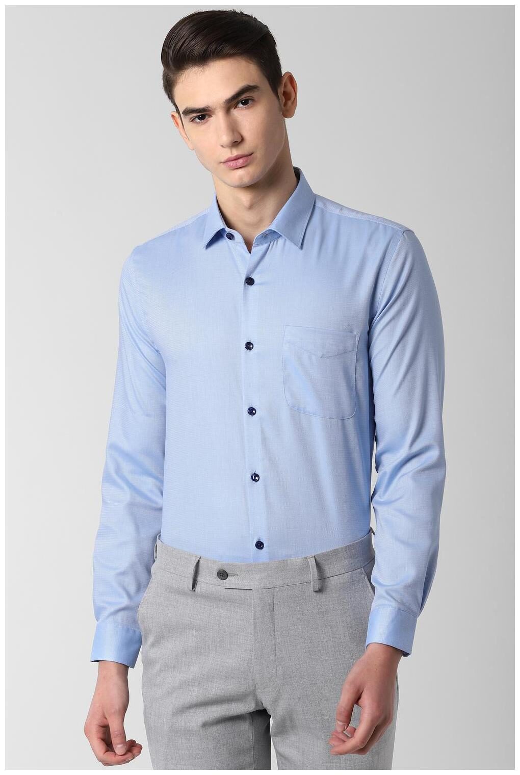

Peter England Men Slim fit Formal Shirt - Blue