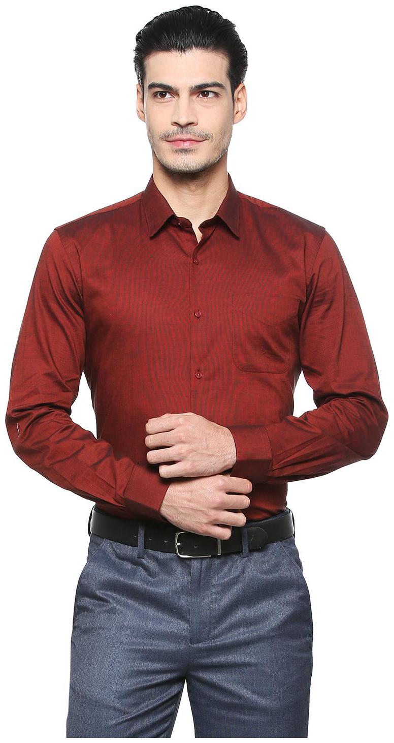 

Peter England Men Slim fit Formal Shirt - Maroon