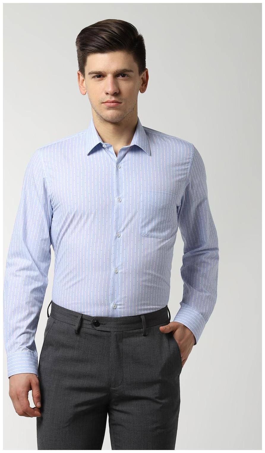

Peter England Men Slim fit Formal Shirt - Blue