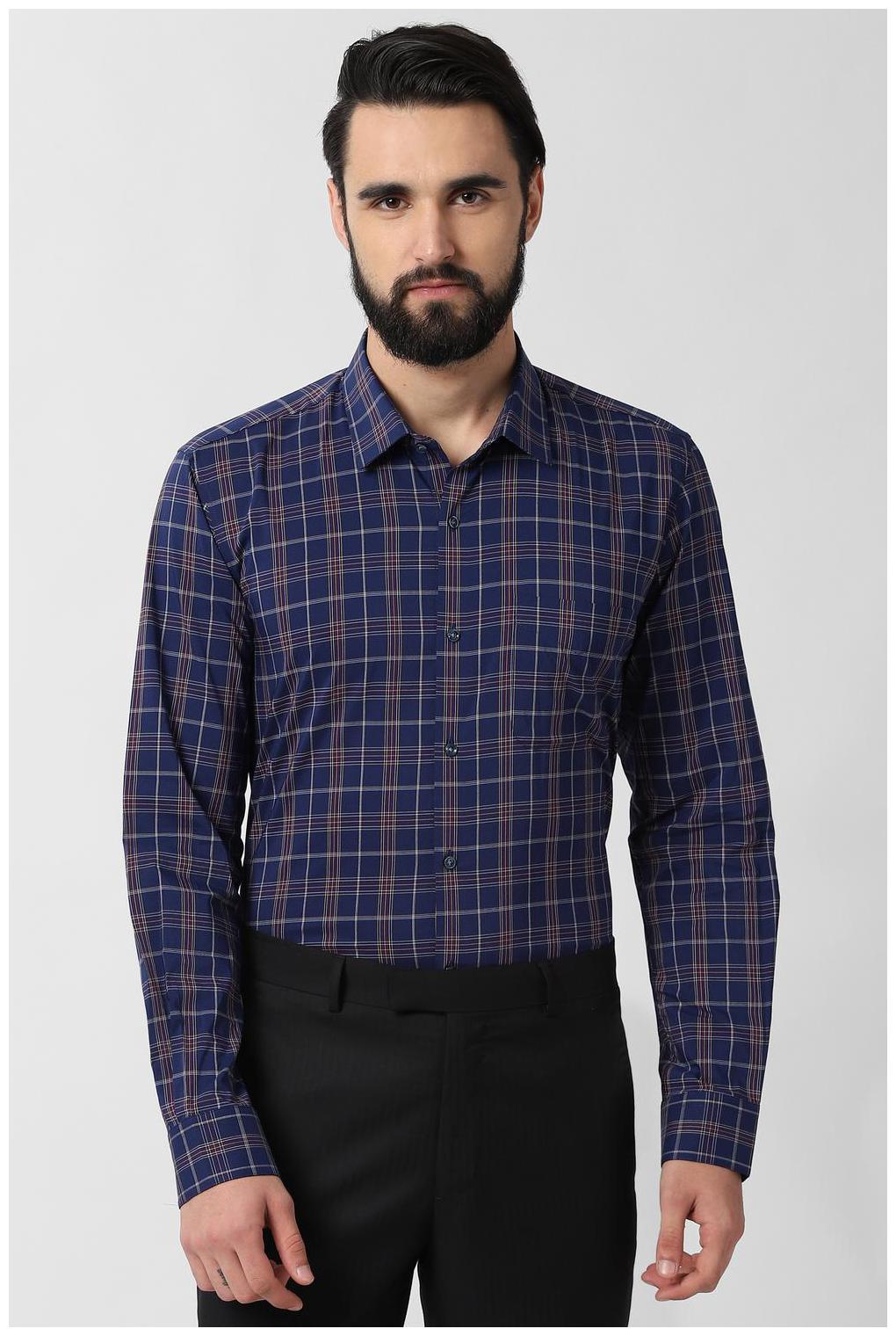 

Peter England Men Slim fit Formal Shirt - Blue