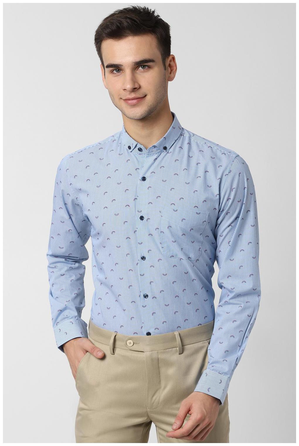 

Peter England Men Slim fit Formal Shirt - Blue