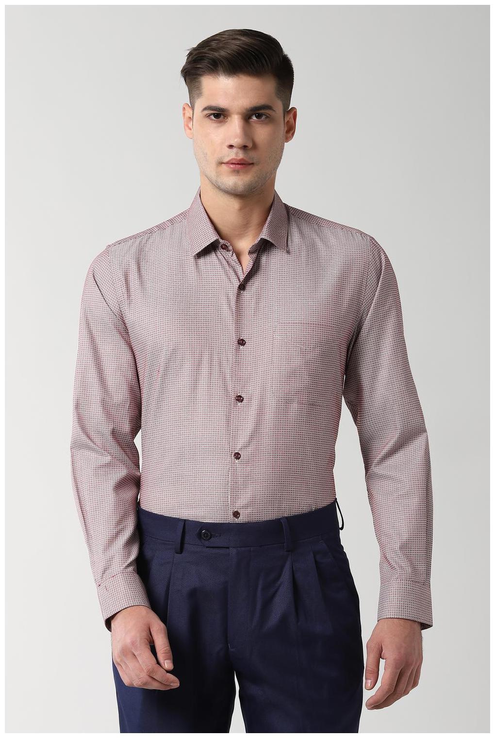 

Peter England Men Slim fit Formal Shirt - Pink