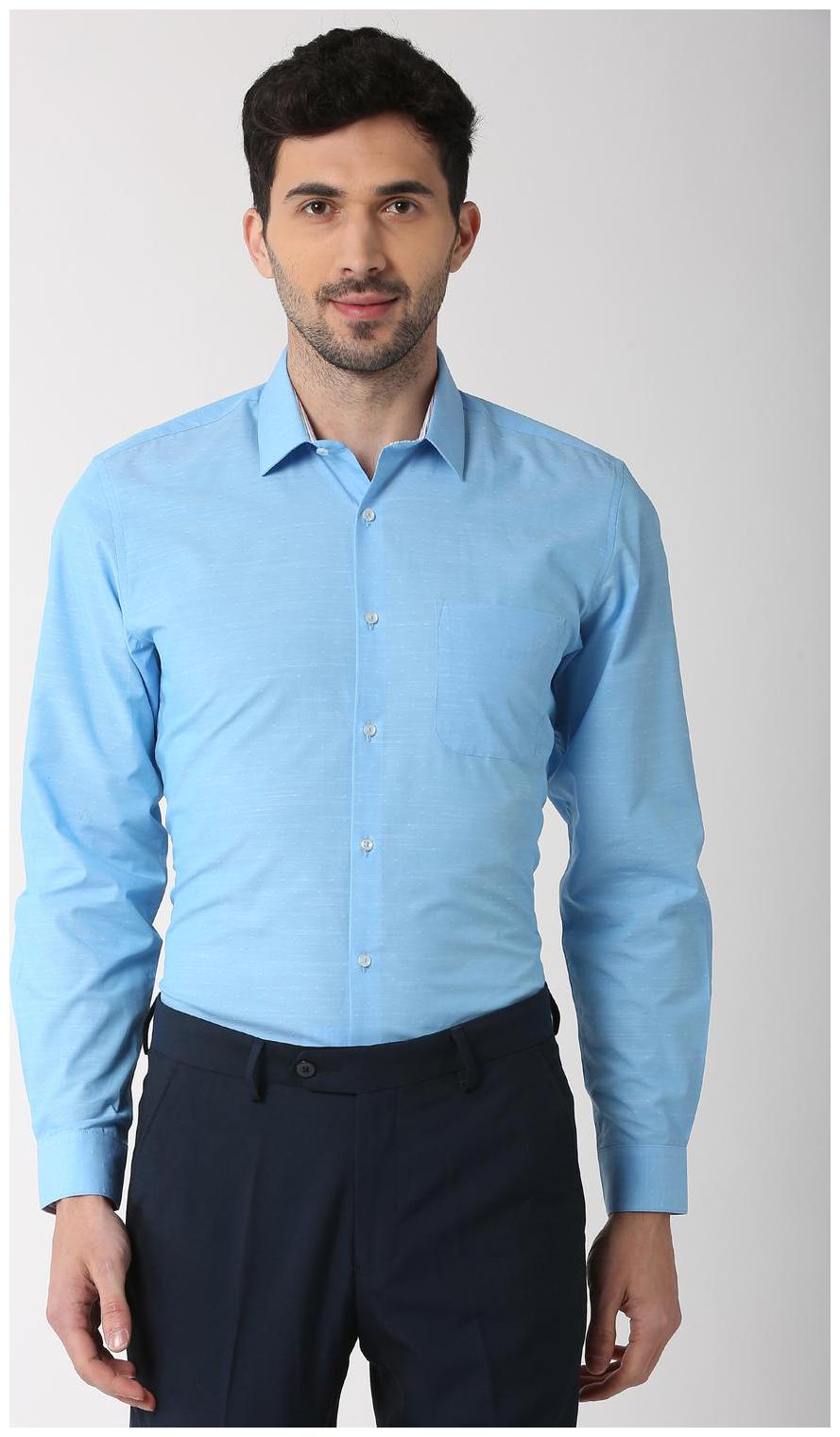 

Peter England Men Slim fit Formal Shirt - Blue