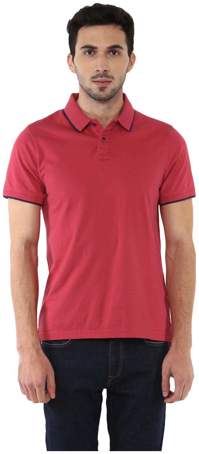 

Peter England Men Red Regular fit Cotton Polo collar T-Shirt - Pack Of 1