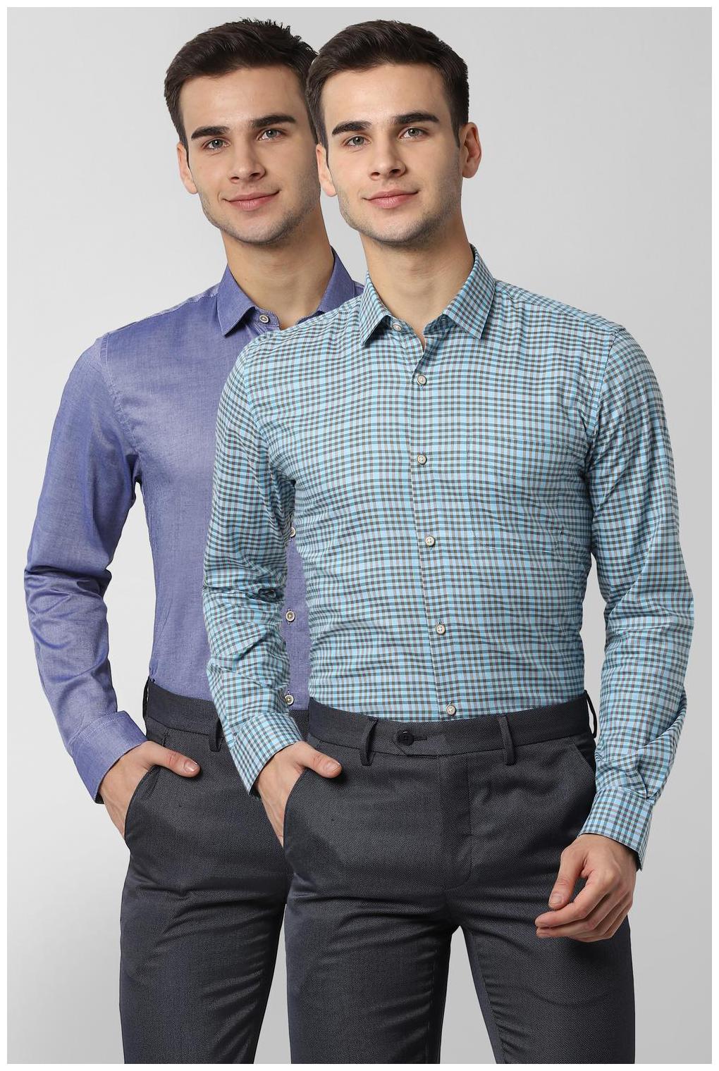 

Peter England Men Slim fit Formal Shirt - Blue
