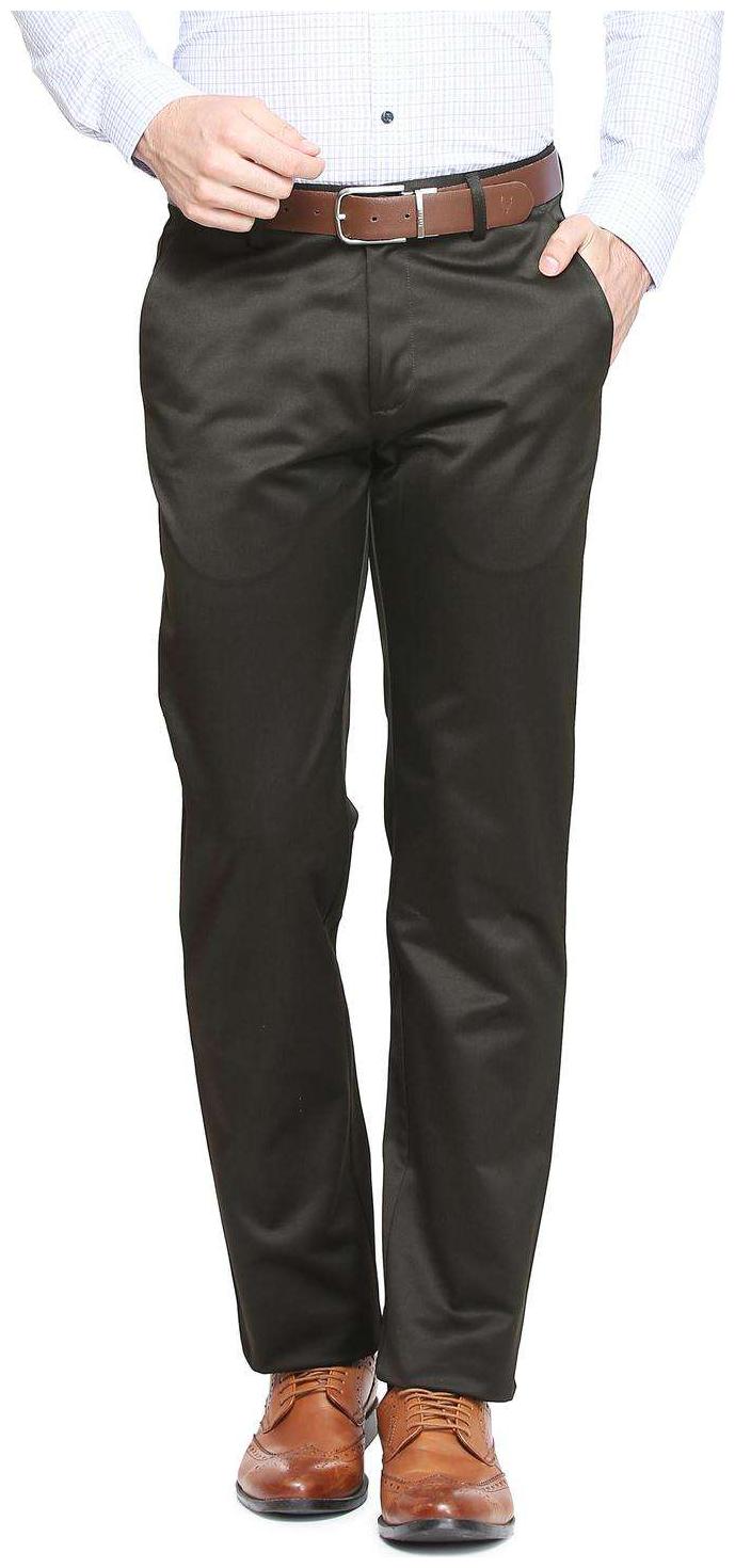 

Peter England Men Solid Regular Fit Formal Trouser - Black