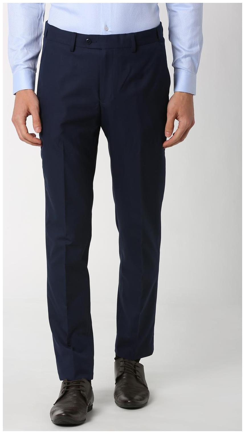 

Peter England Men Solid Slim Fit Formal Trouser - Blue