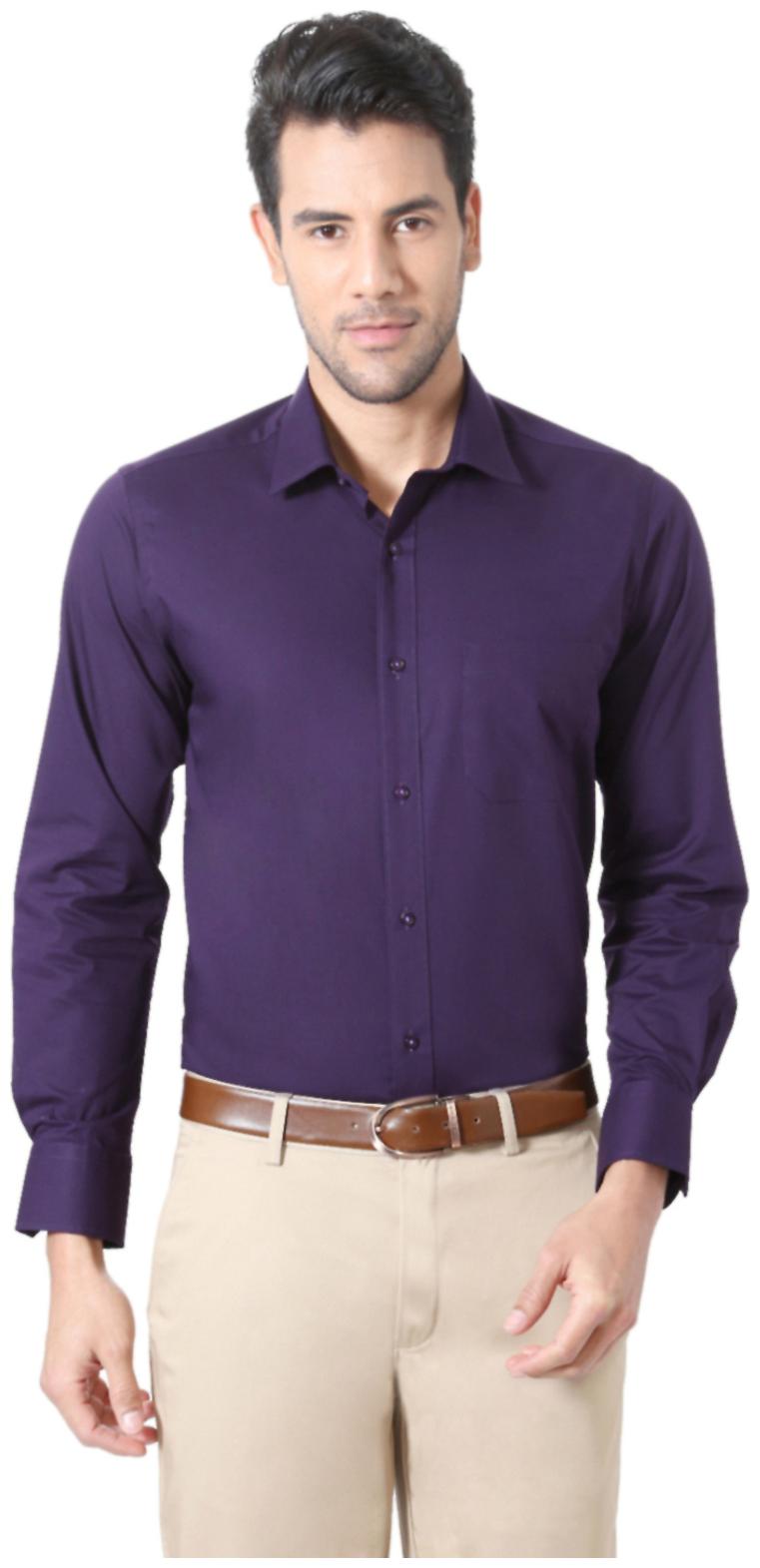 

Peter England Men Purple Solid Slim Fit Casual Shirt