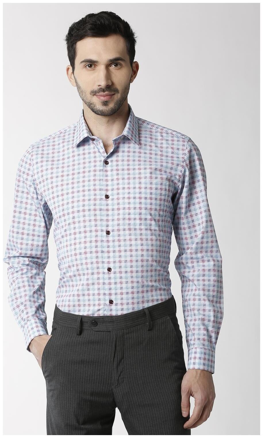 

Peter England Men Slim fit Formal Shirt - Blue