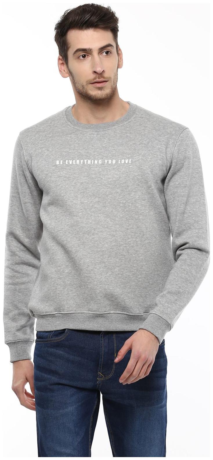

Peter England Men Grey Round neck Sweatshirt