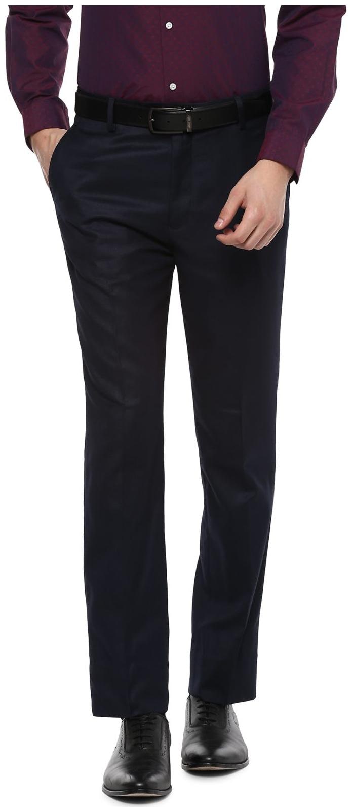 

Peter England Men Solid Slim Fit Formal Trouser - Black