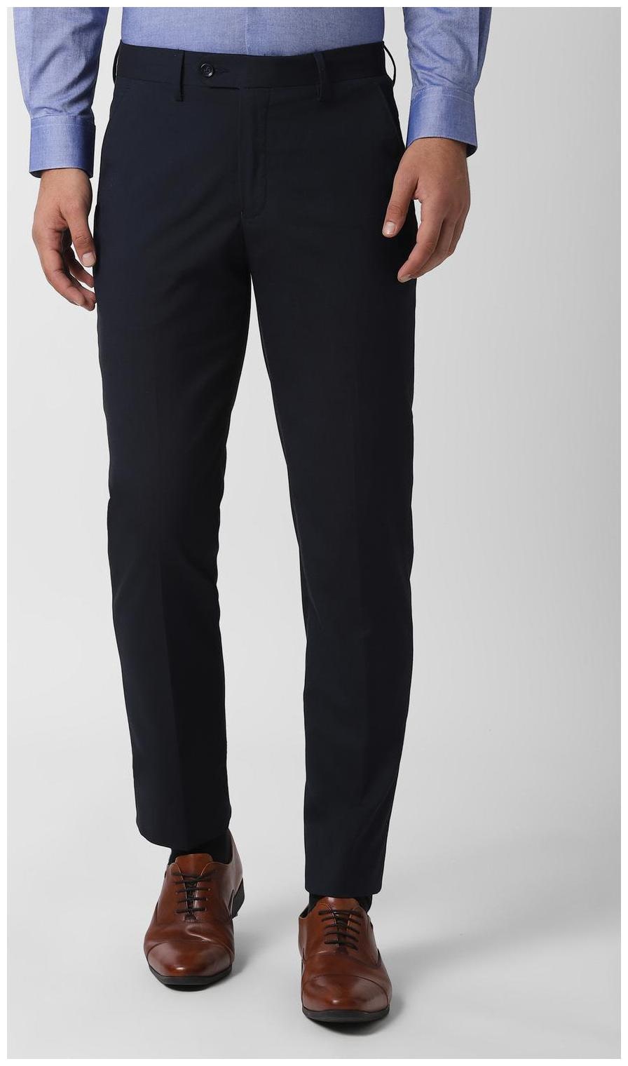 

Peter England Men Textured Slim Fit Formal Trouser - Blue