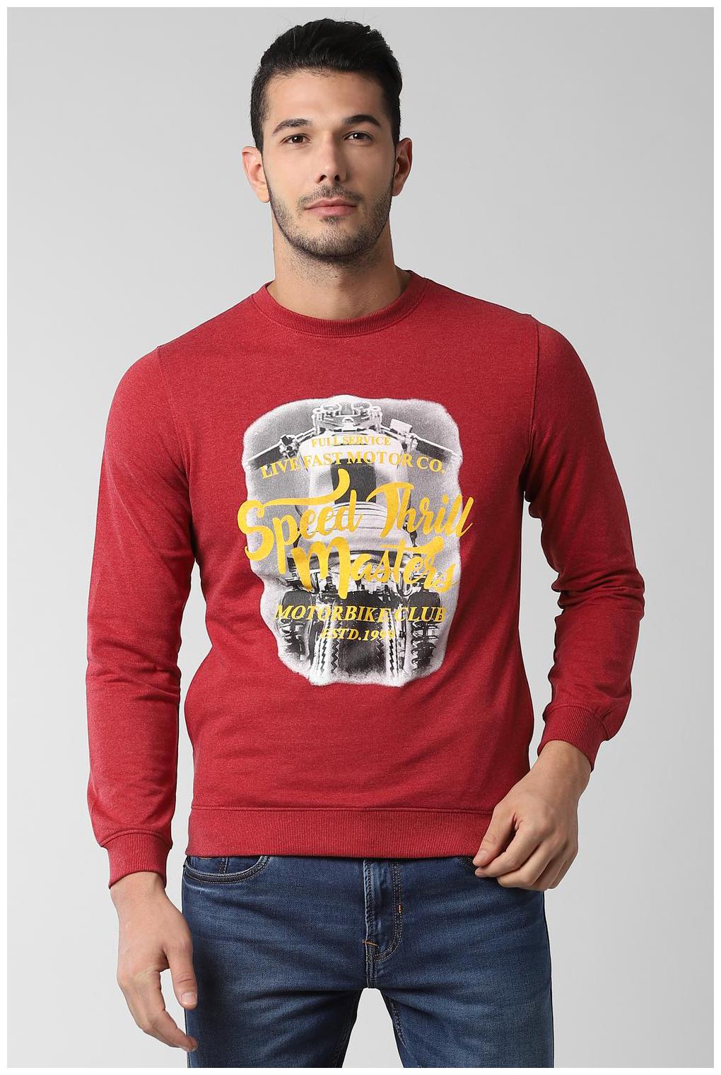

Peter England Men Maroon Round neck Sweatshirt