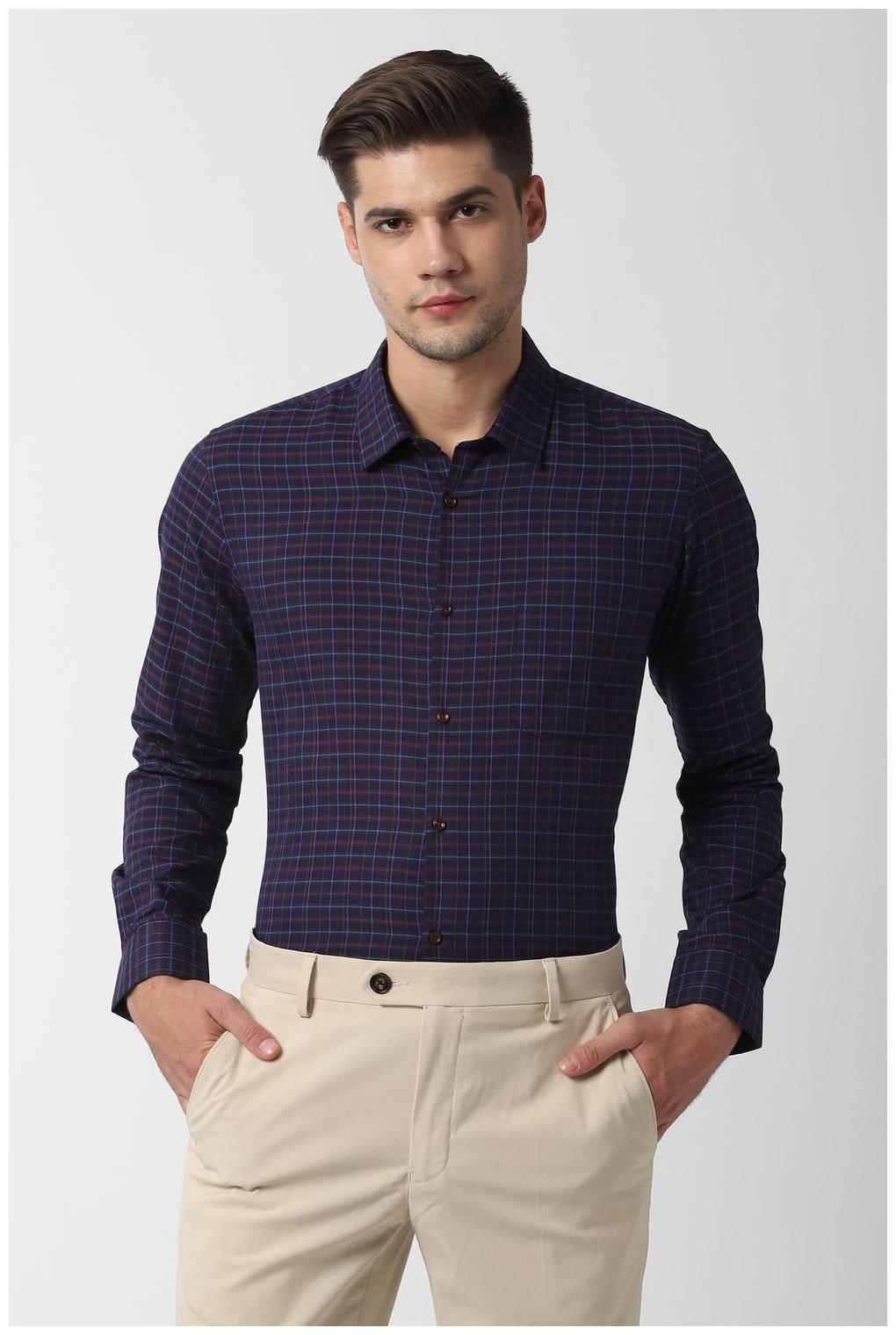 

Peter England Men Slim fit Formal Shirt - Blue