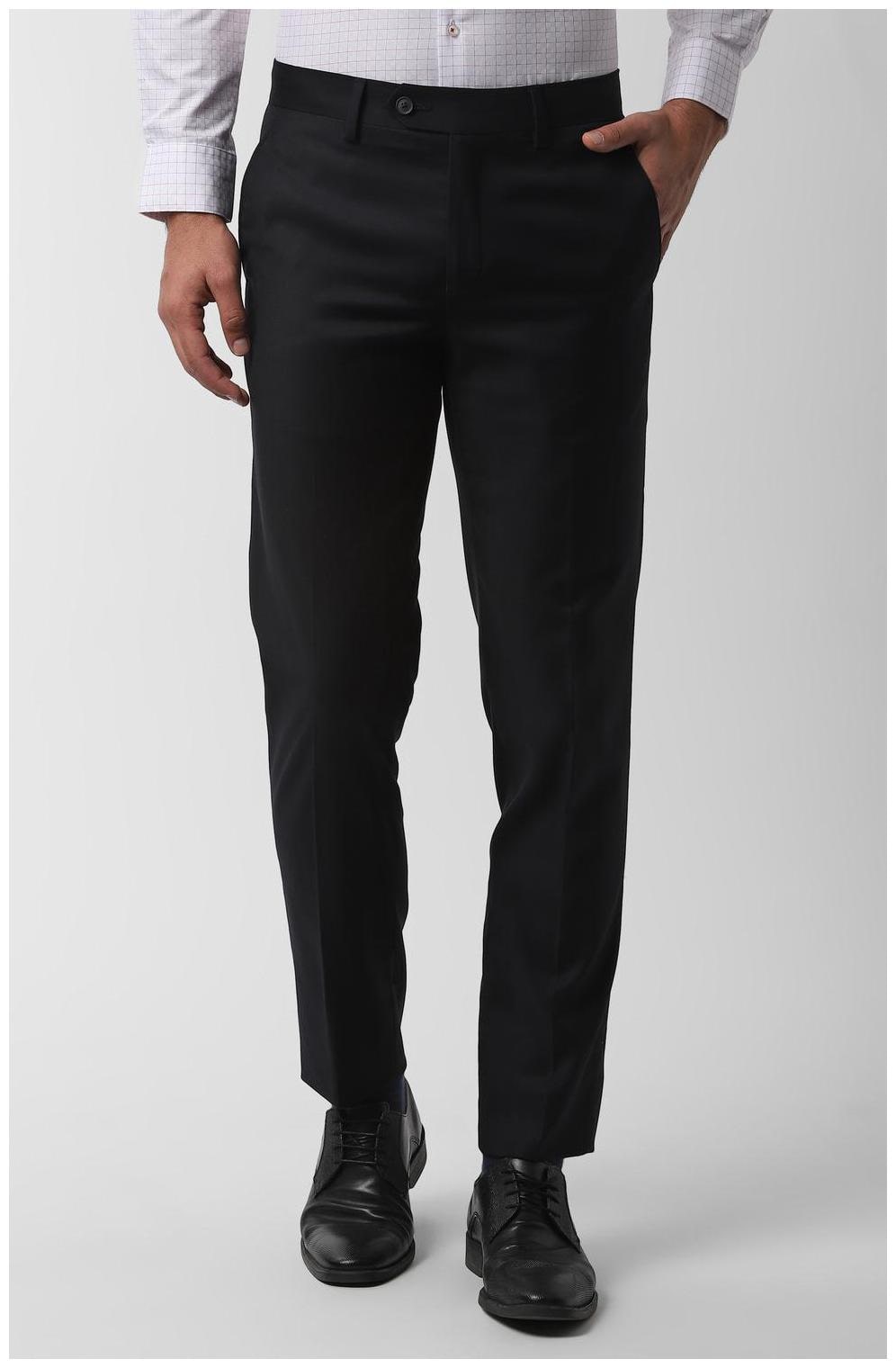 

Peter England Men Solid Slim Fit Formal Trouser - Black