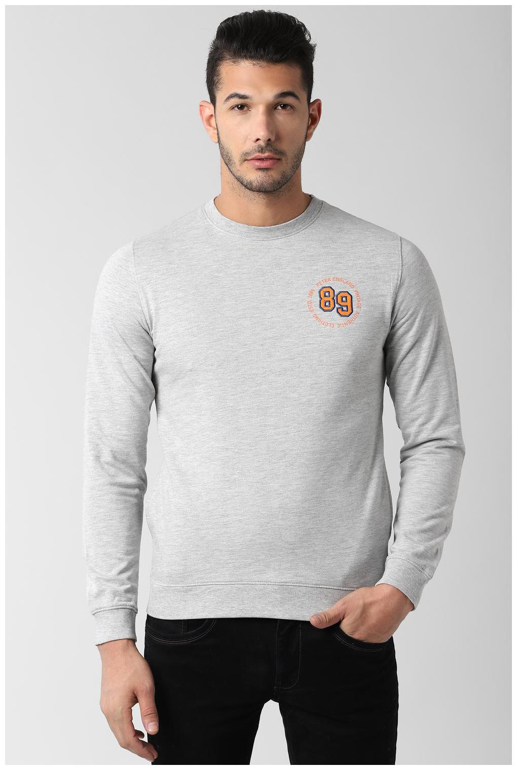 

Peter England Men Grey Round neck Sweatshirt