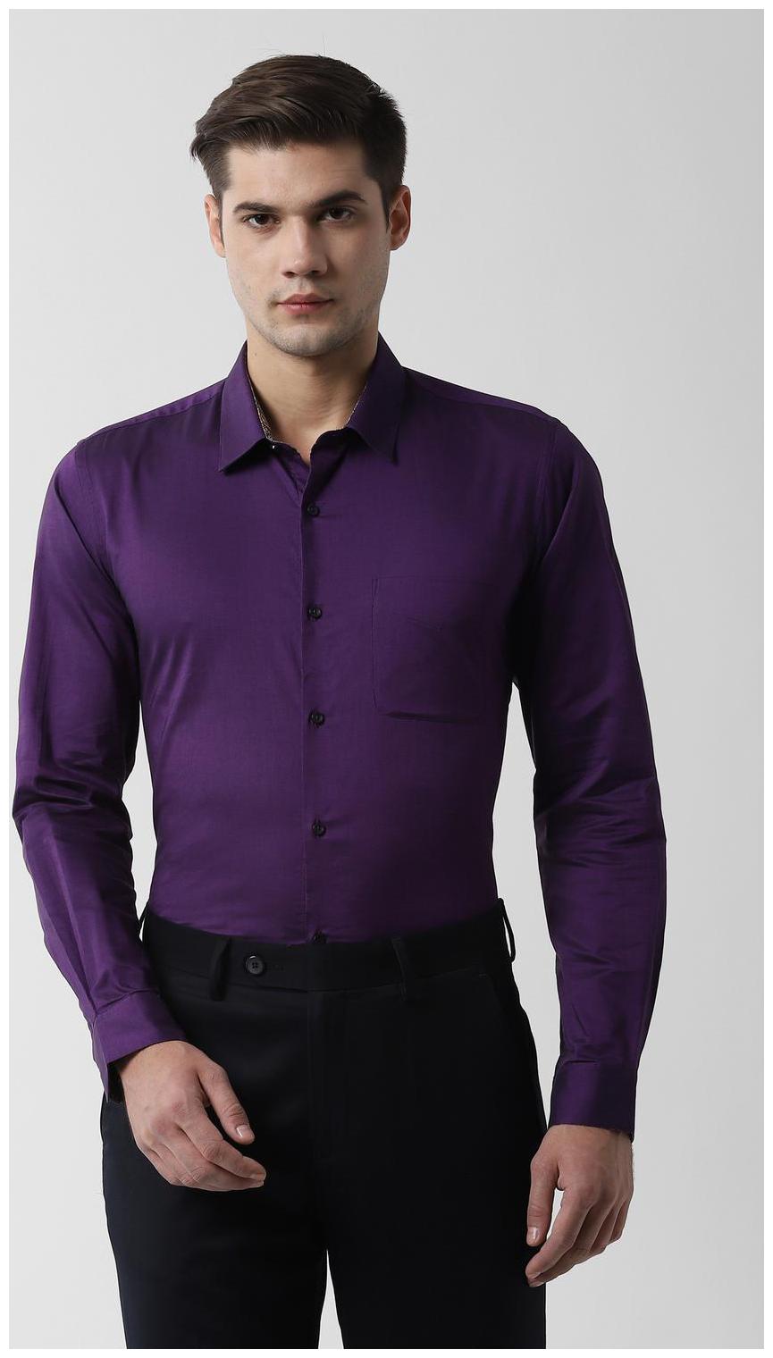 

Peter England Men Slim fit Formal Shirt - Purple