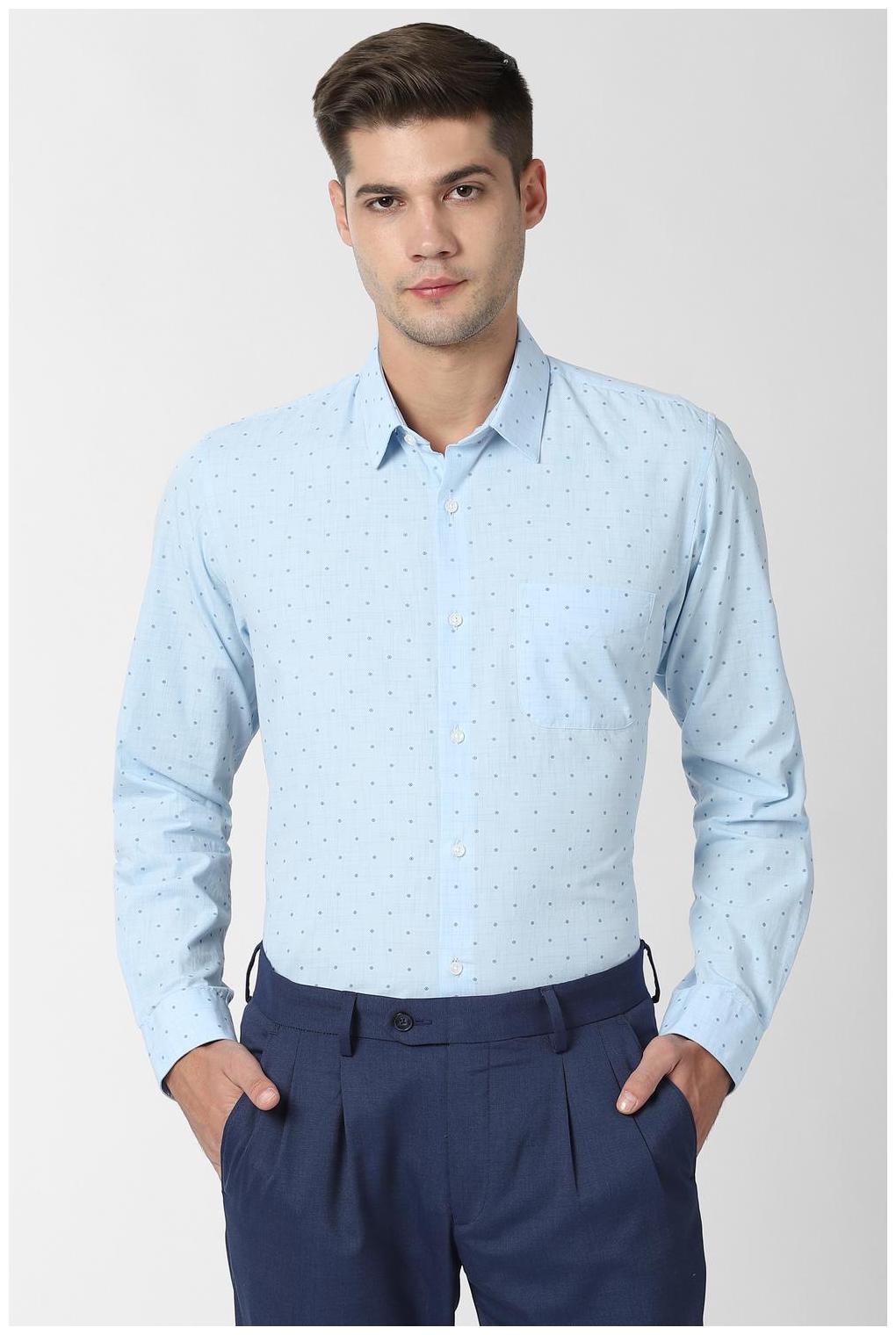 

Peter England Men Slim fit Formal Shirt - Blue