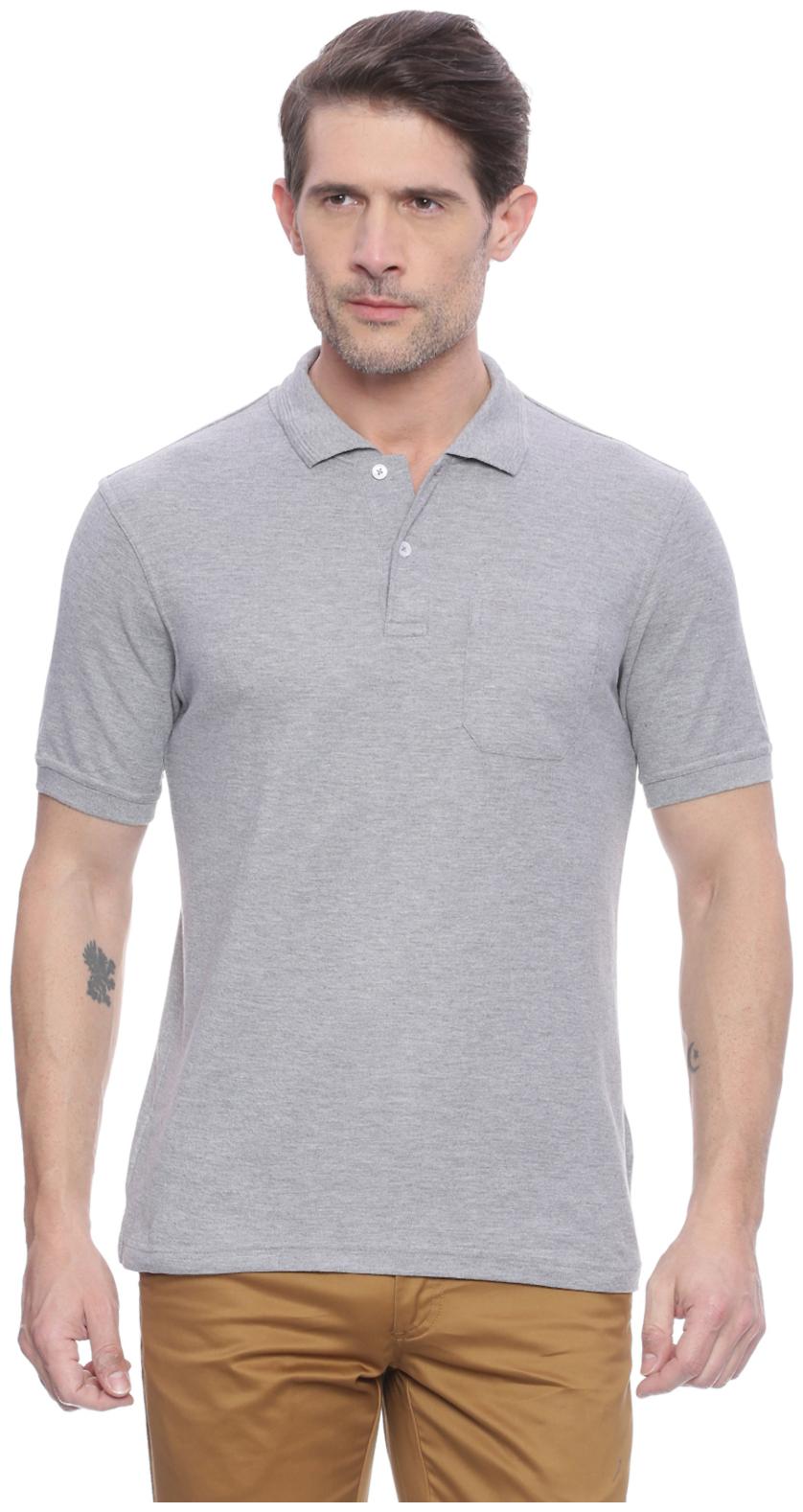 

Peter England Men Grey Regular fit Cotton Blend Polo collar T-Shirt - Pack Of 1