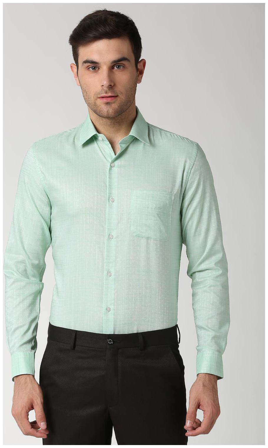 

Peter England Men Slim fit Formal Shirt - Green