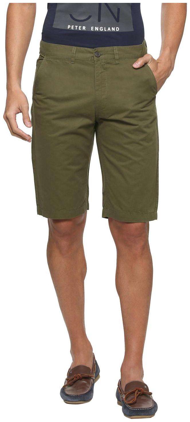 

Peter England Men Green Regular Fit Regular Shorts