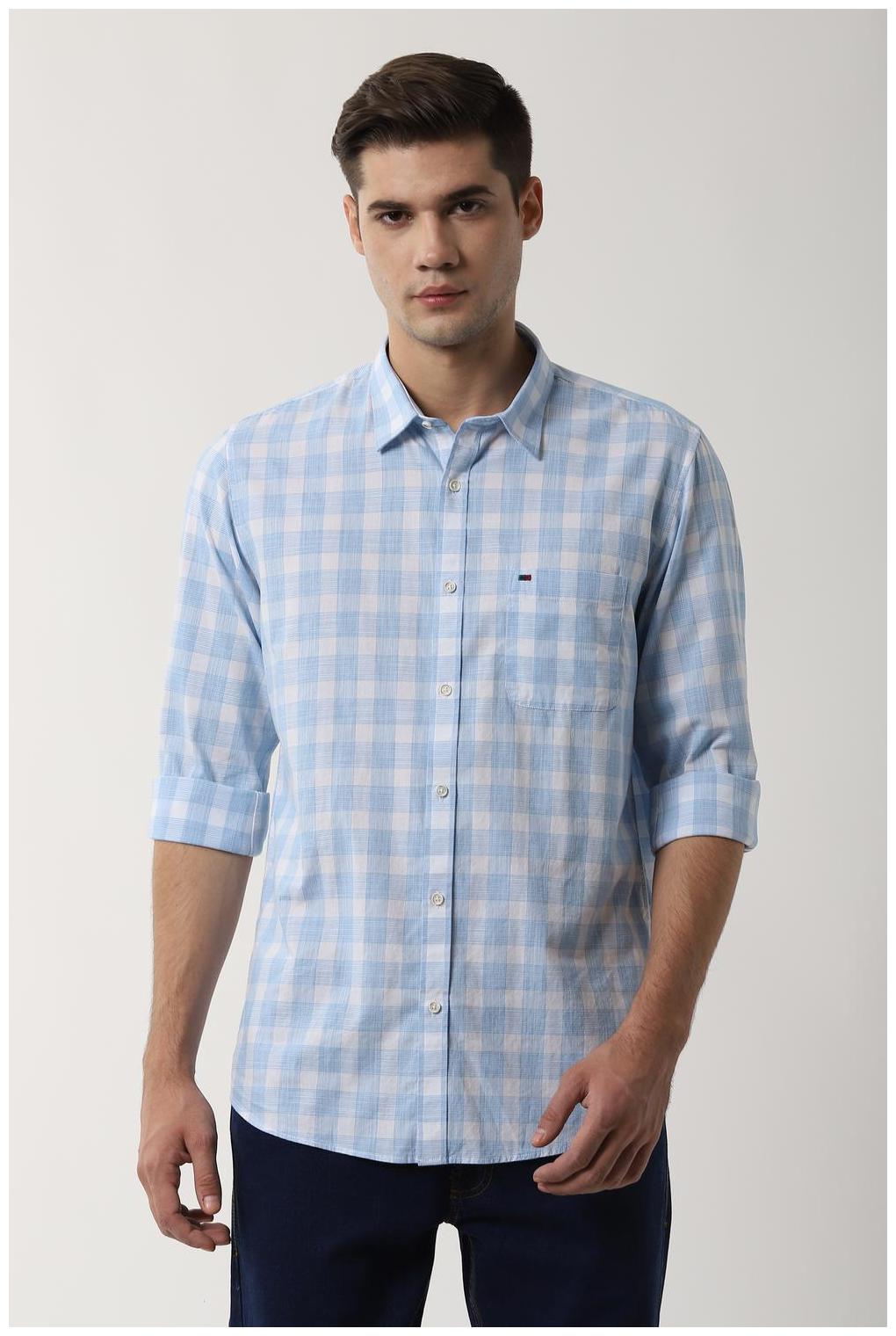 

Peter England Men Slim fit Formal Shirt - Blue