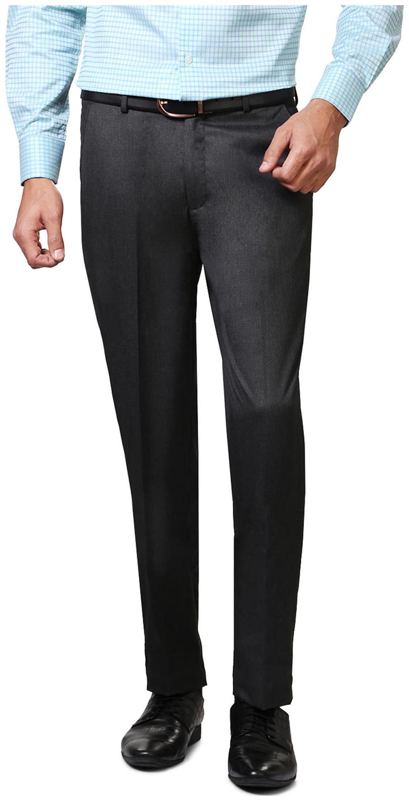 

Peter England Men Solid Regular Fit Formal Trouser - Grey