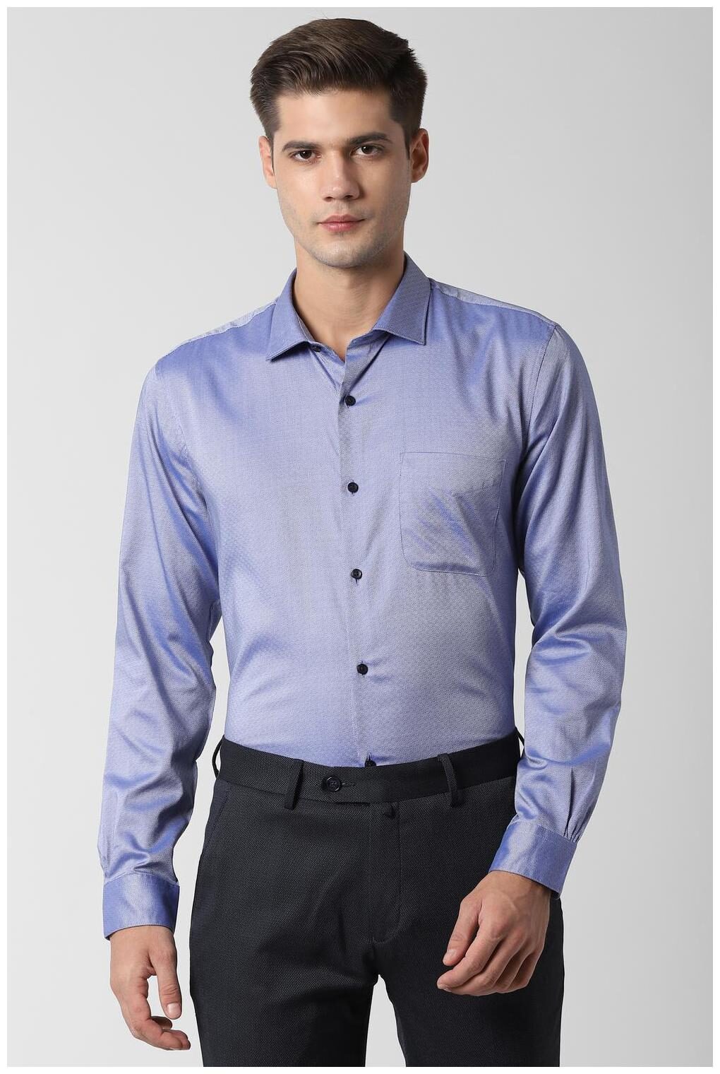 

Peter England Men Slim fit Formal Shirt - Blue