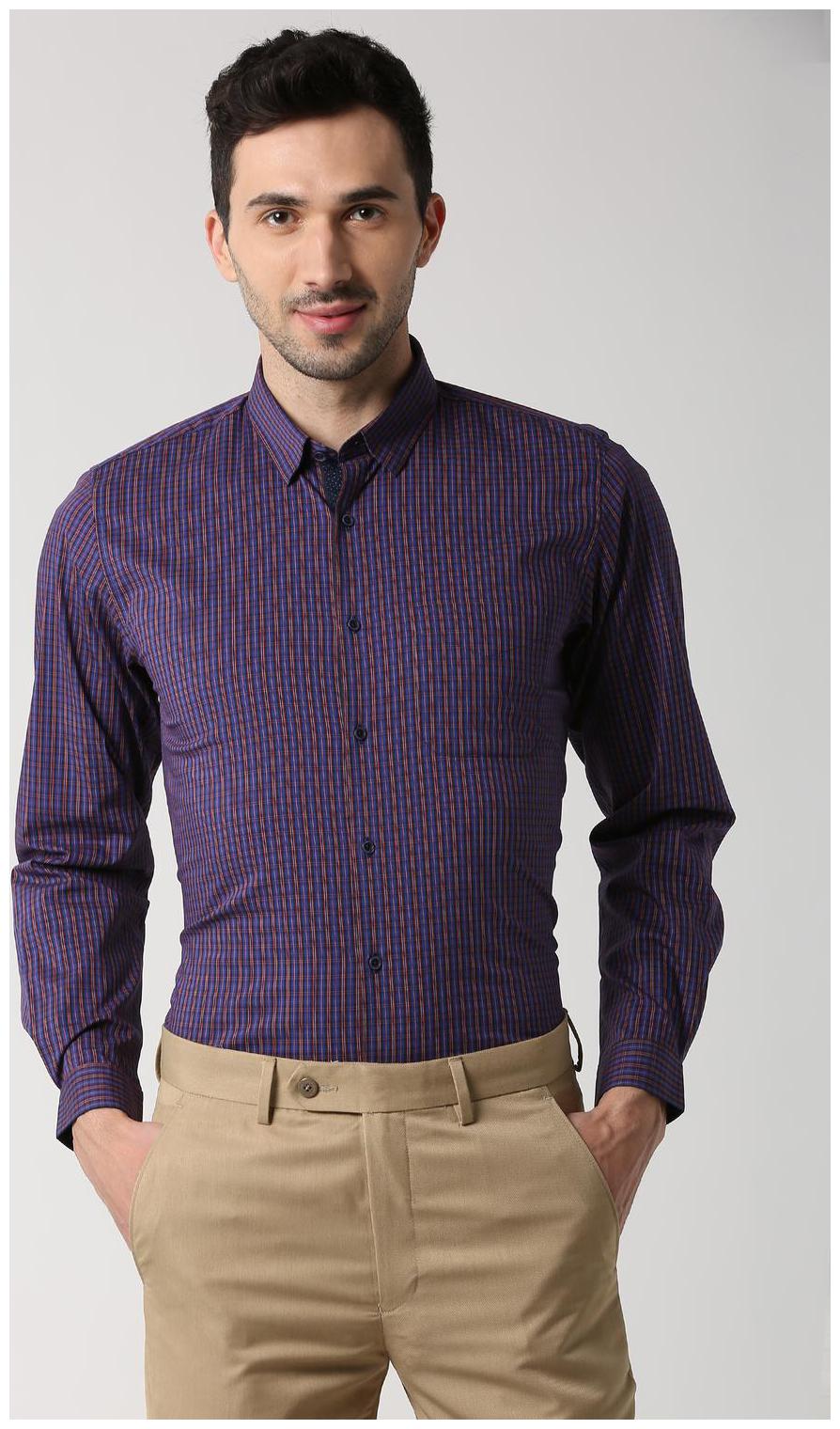 

Peter England Men Slim fit Formal Shirt - Purple