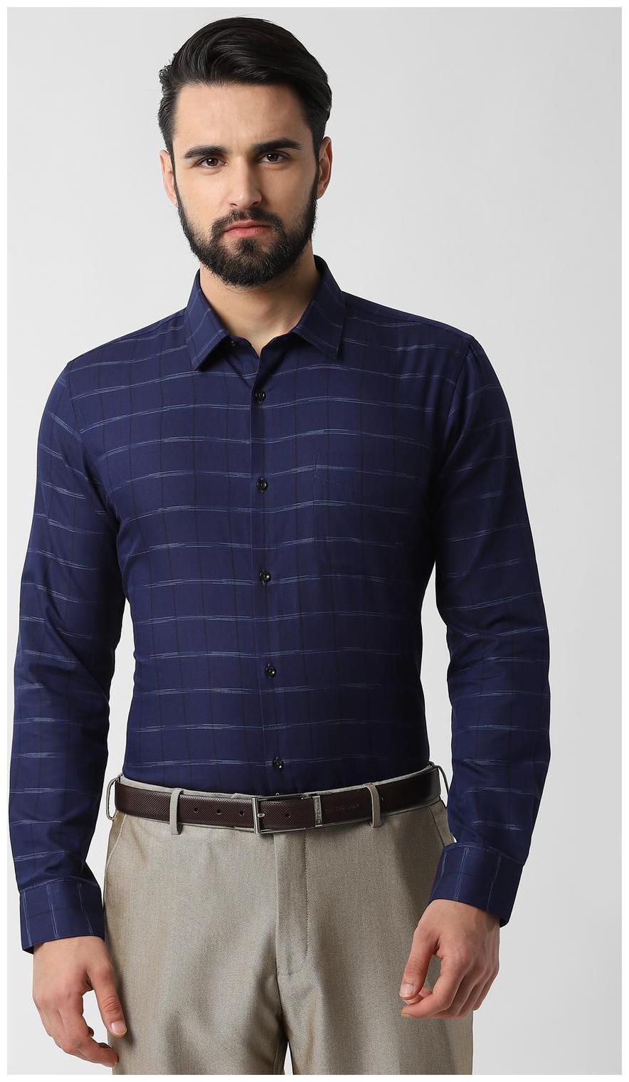 

Peter England Men Slim fit Formal Shirt - Blue