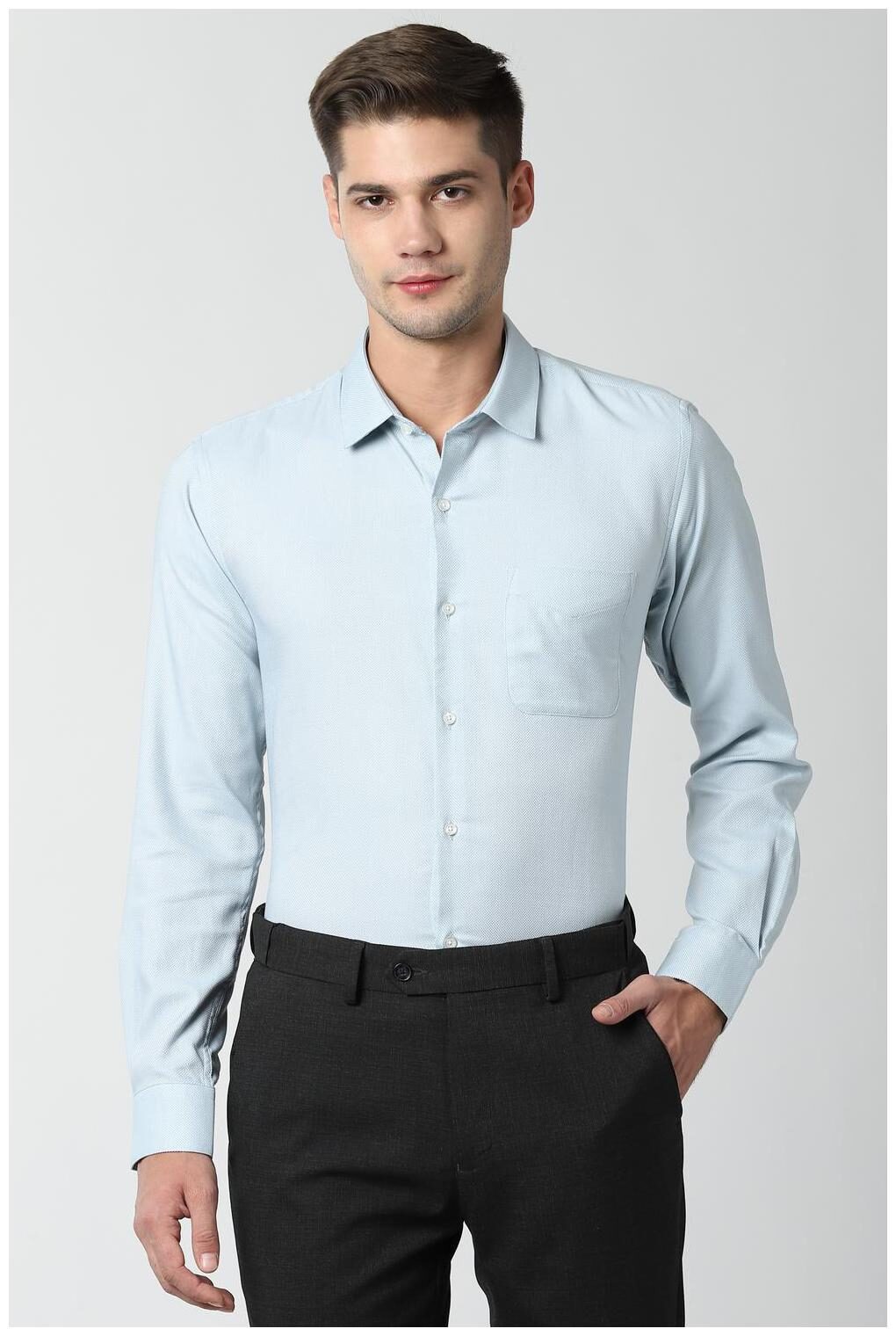 

Peter England Men Regular fit Formal Shirt - Blue