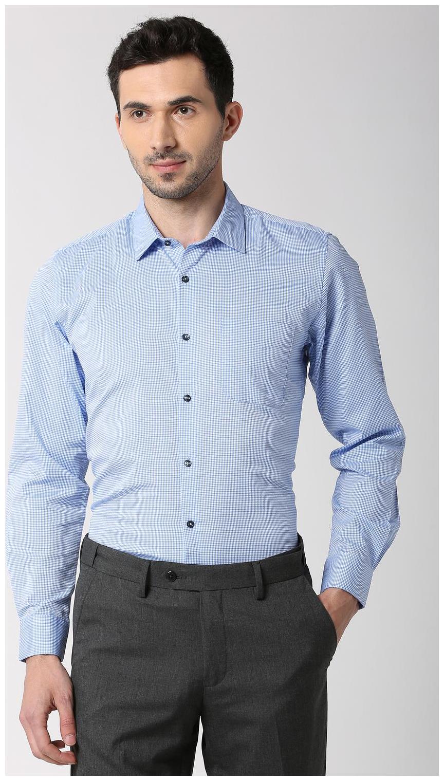 

Peter England Men Slim fit Formal Shirt - Blue