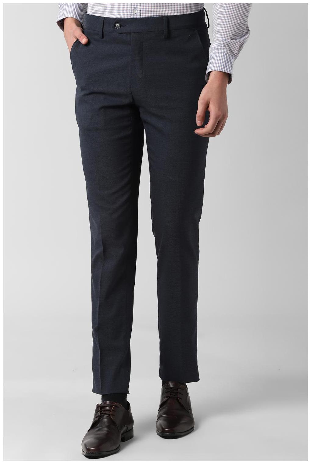 

Peter England Men Textured Slim Fit Formal Trouser - Blue
