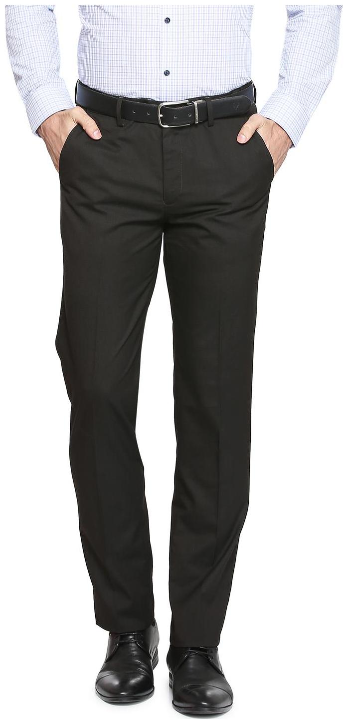 

Peter England Men Solid Slim Fit Formal Trouser - Black