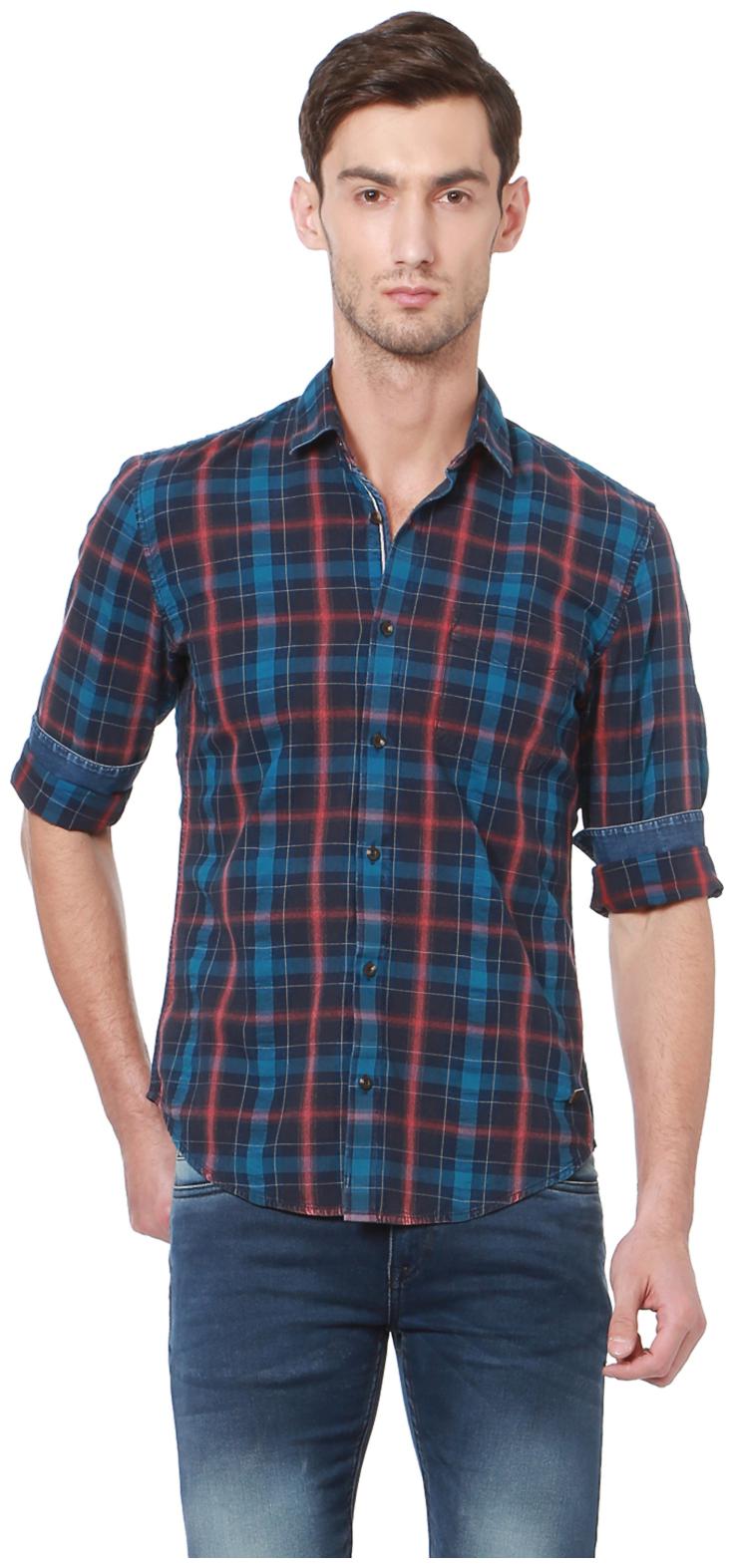 

Peter England Men Multi Checked Slim Fit Casual Shirt