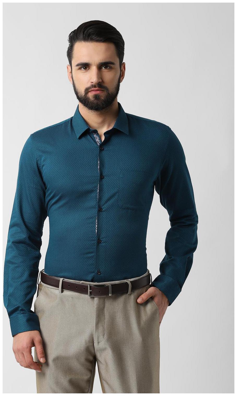 

Peter England Men Slim fit Formal Shirt - Blue