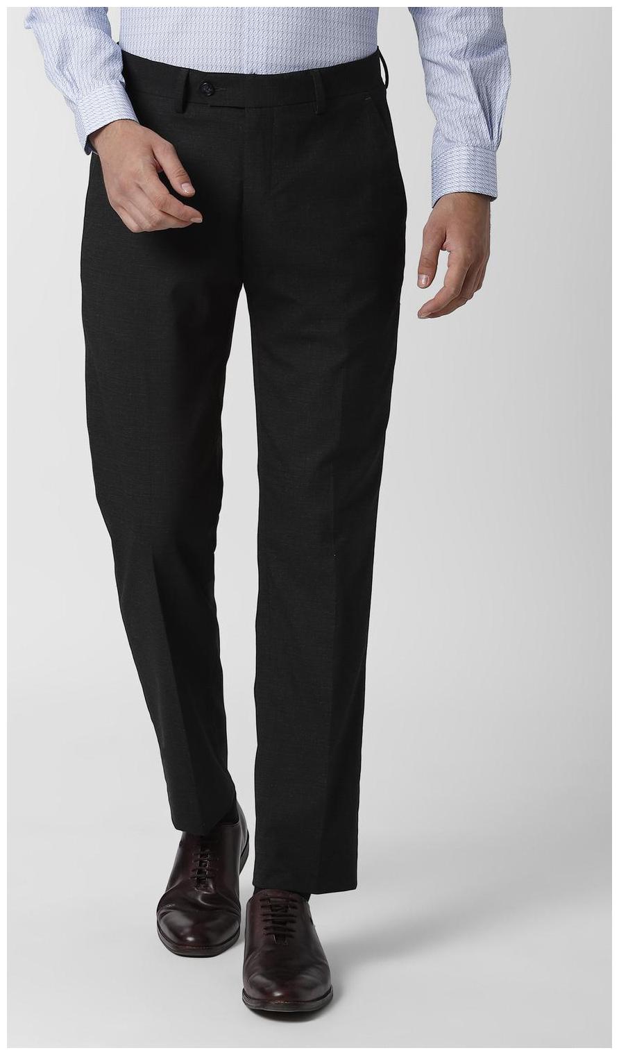 

Peter England Men Textured Slim Fit Formal Trouser - Black