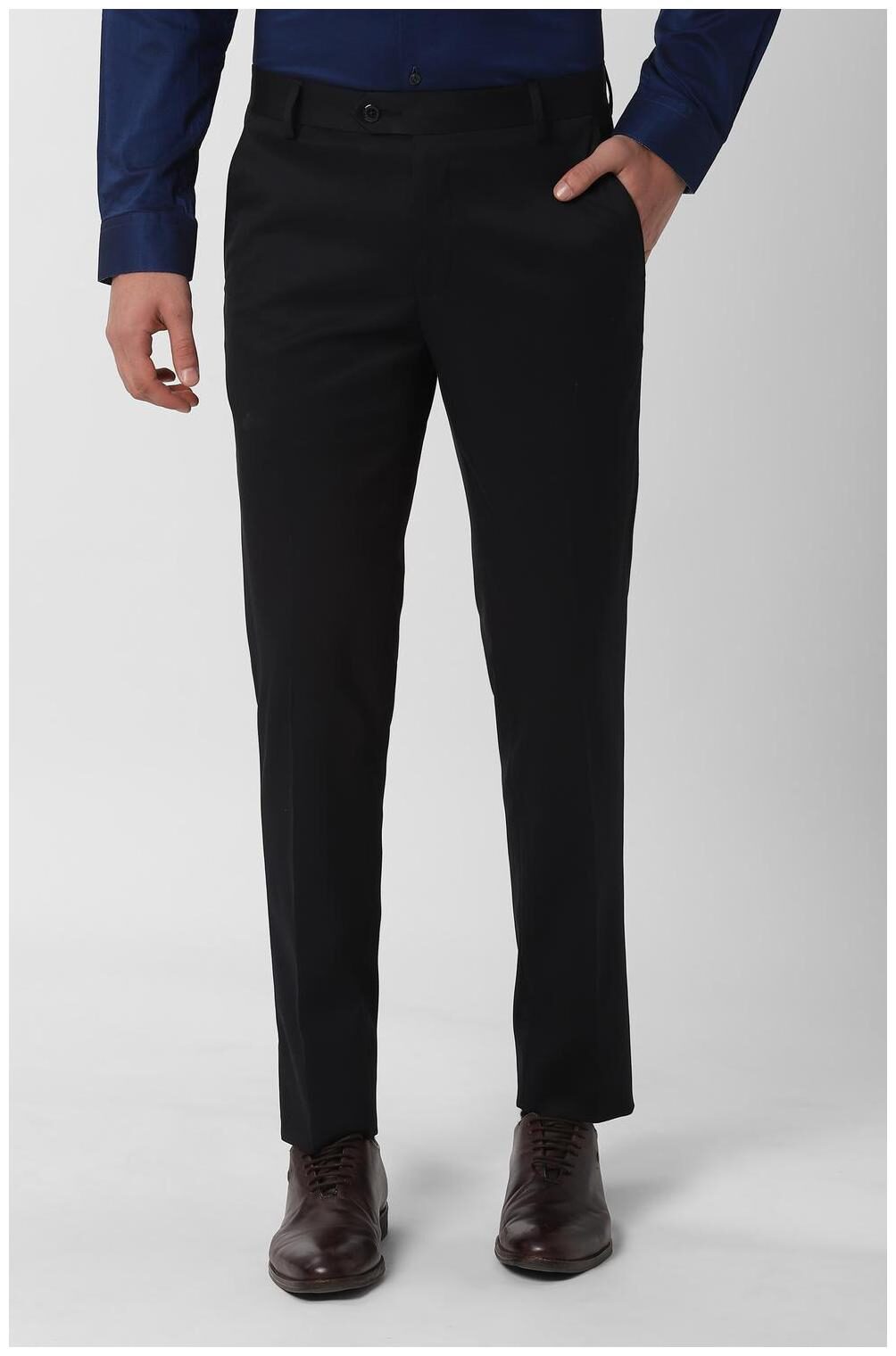 

Peter England Men Solid Slim Fit Formal Trouser - Black