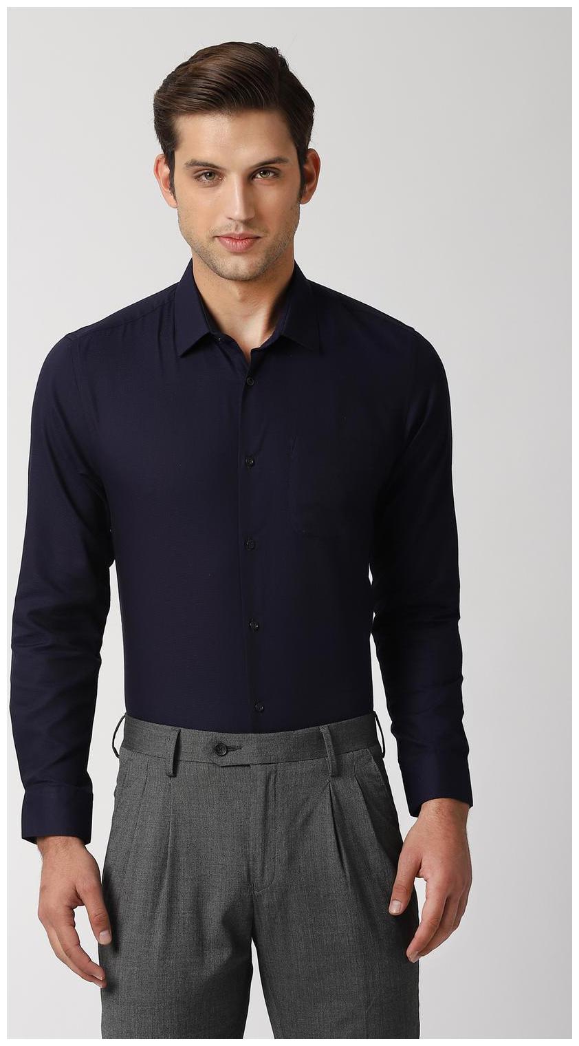 

Peter England Men Slim fit Formal Shirt - Blue