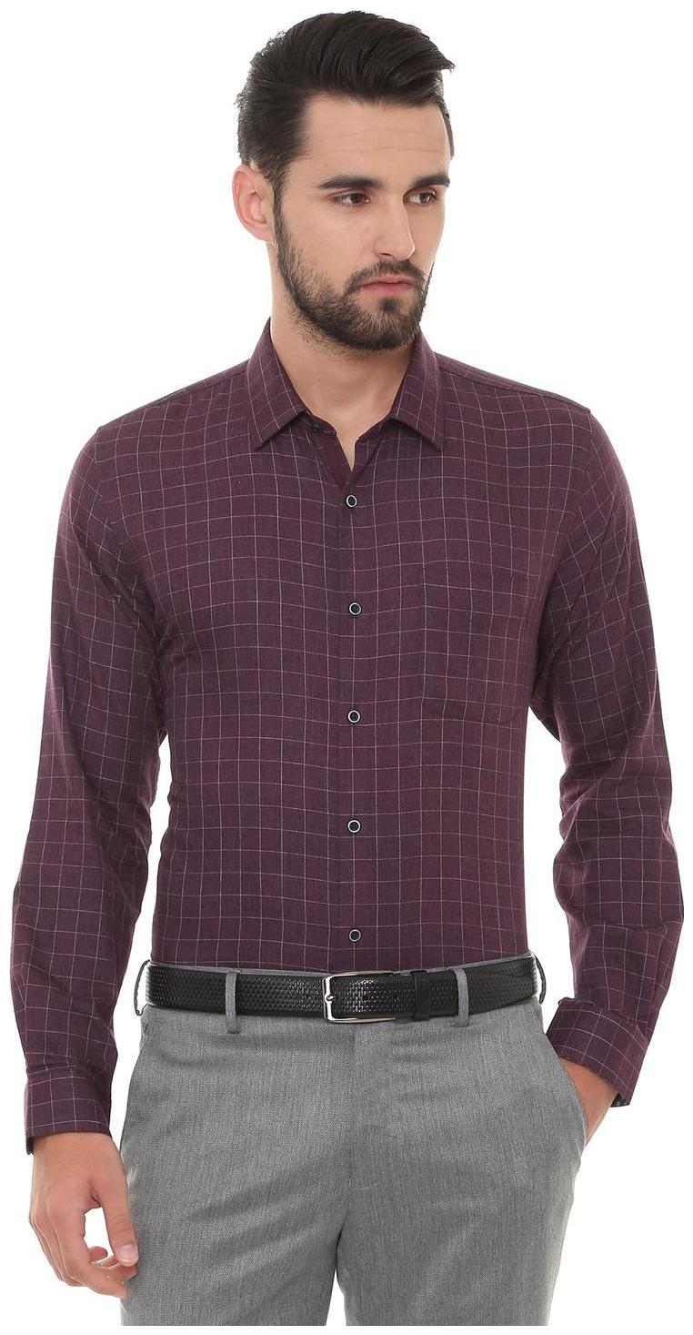 

Peter England Men Slim fit Formal Shirt - Purple