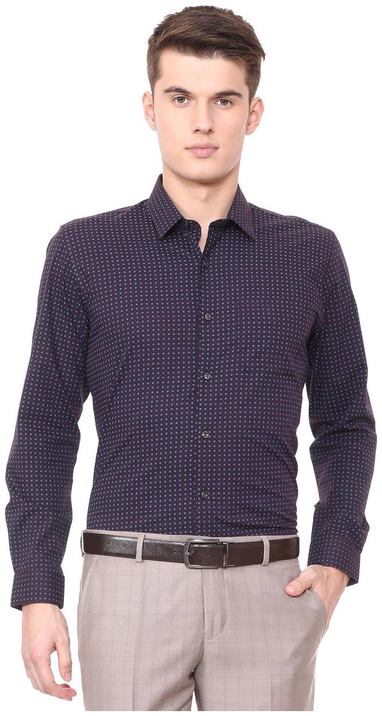 

Peter England Men Super slim fit Formal Shirt - Blue