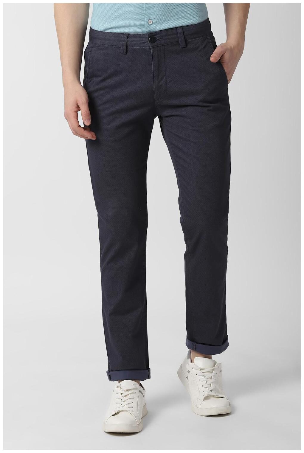 

Peter England Men Grey Solid Slim fit Chinos