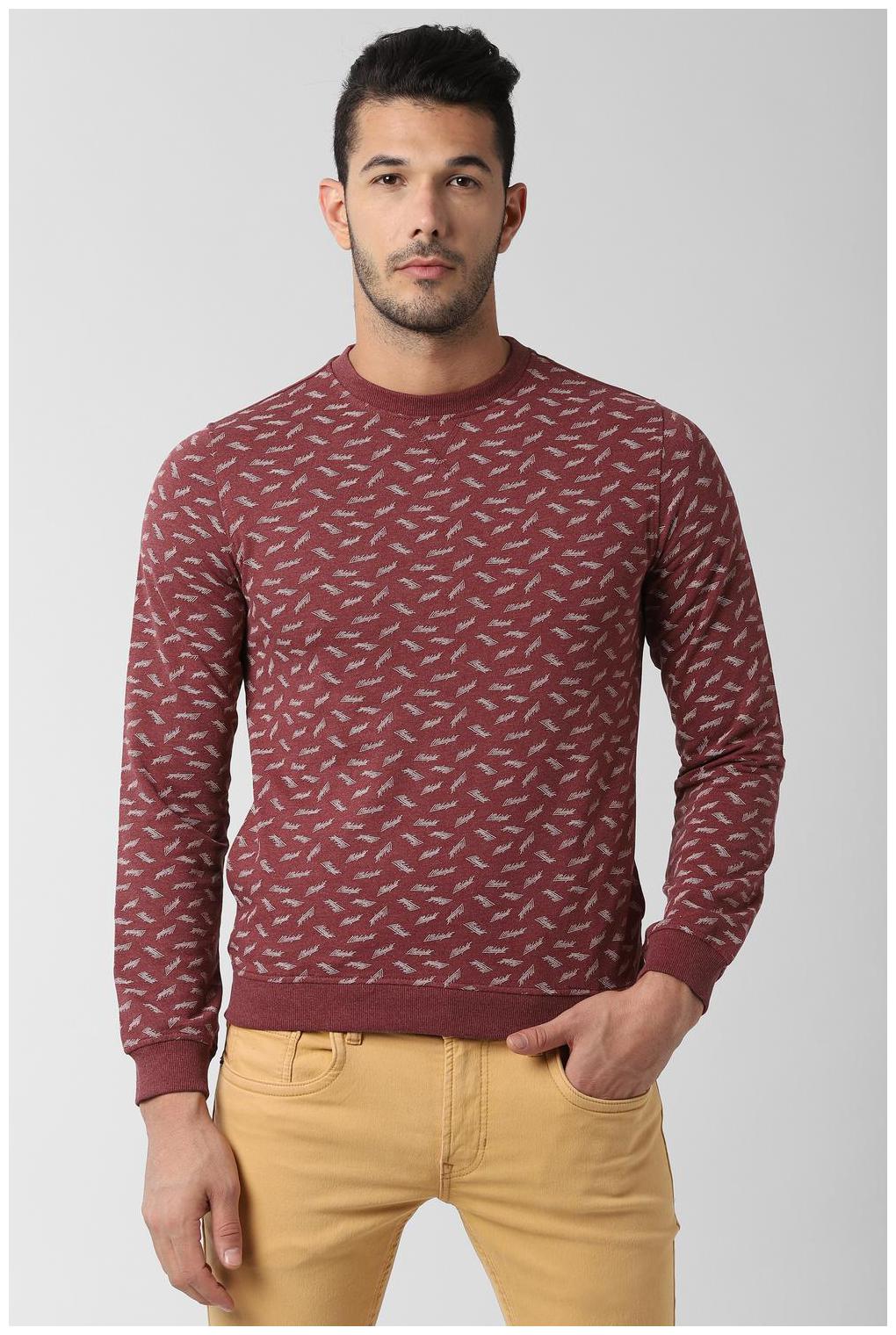 

Peter England Men Maroon Round neck Sweatshirt