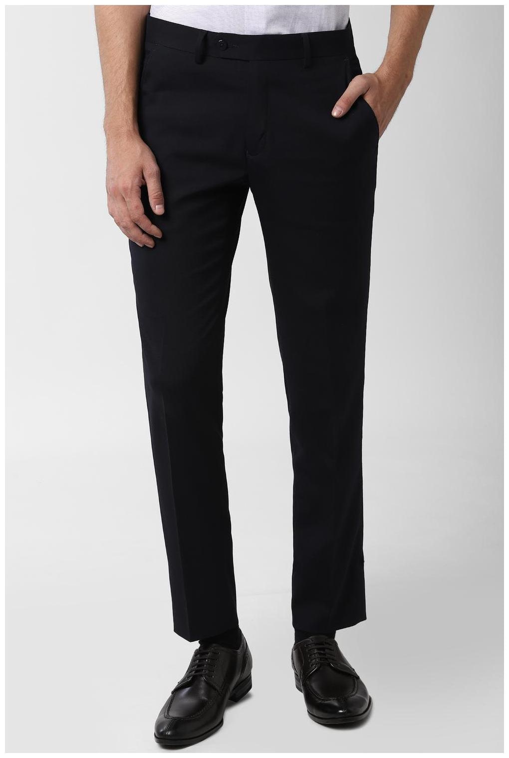 

Peter England Men Solid Slim Fit Formal Trouser - Black
